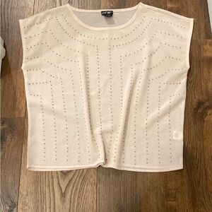 Lord & Taylor pink beaded sheath top size small